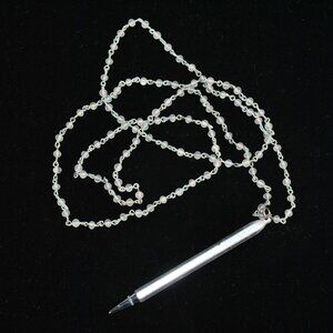 Vintage Aluminum Mechanical Pencil on Beaded Necklace